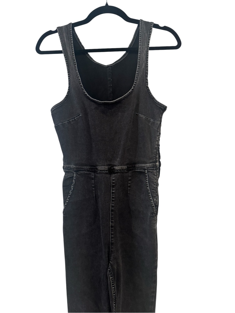 Free People Black Tank-Style Denim Jumpsuit SEE DESCRIPTION - Picture 2 of 8